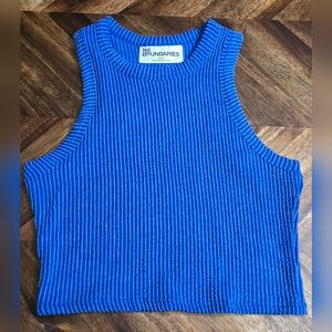 No Boundaries Dark and Light Blue Ribbed Cami Tank Top Size XS